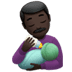 👨🏿‍🍼 man feeding baby: dark skin tone display on Apple